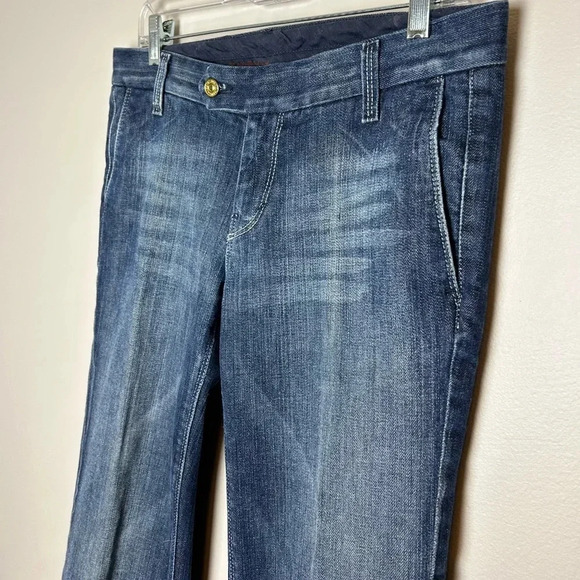 7 For All Mankind Dark Rinse Flare 30 Trouser Low Rise Y2K - Picture 5 of 16